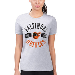 Baltimore Orioles G-III 4Her by Carl Banks Women's Super-Slim Fit Lightweight City Graphic T-Shirt - Heather Gray T-shirts