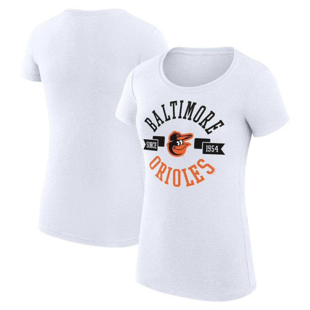 Baltimore Orioles G-III 4Her by Carl Banks Women's Super-Slim Fit Lightweight City Graphic T-Shirt - White T-shirts