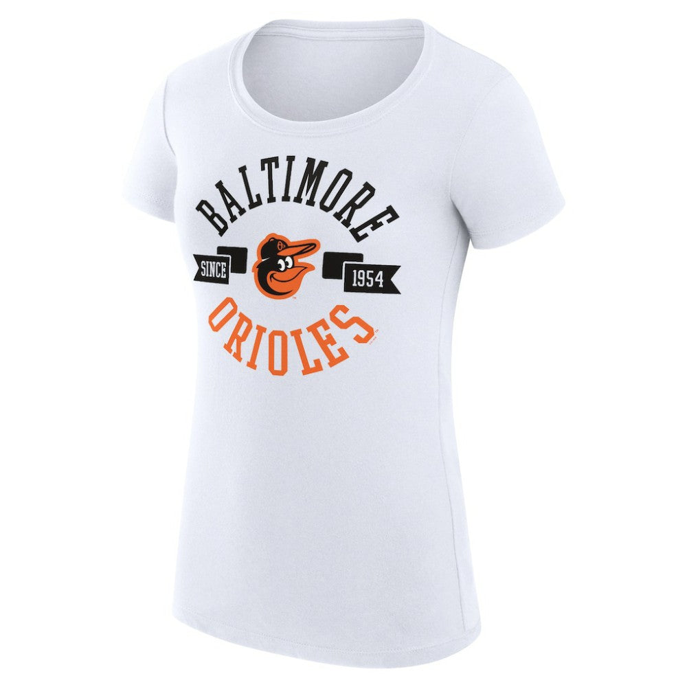 Baltimore Orioles G-III 4Her by Carl Banks Women's Super-Slim Fit Lightweight City Graphic T-Shirt - White T-shirts