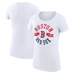 Boston Red Sox G-III 4Her by Carl Banks Women's Super-Slim Fit Lightweight City Graphic T-Shirt - White T-shirts