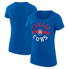 Chicago Cubs G-III 4Her by Carl Banks Women's Super-Slim Fit Lightweight City Graphic T-Shirt - Royal T-shirts