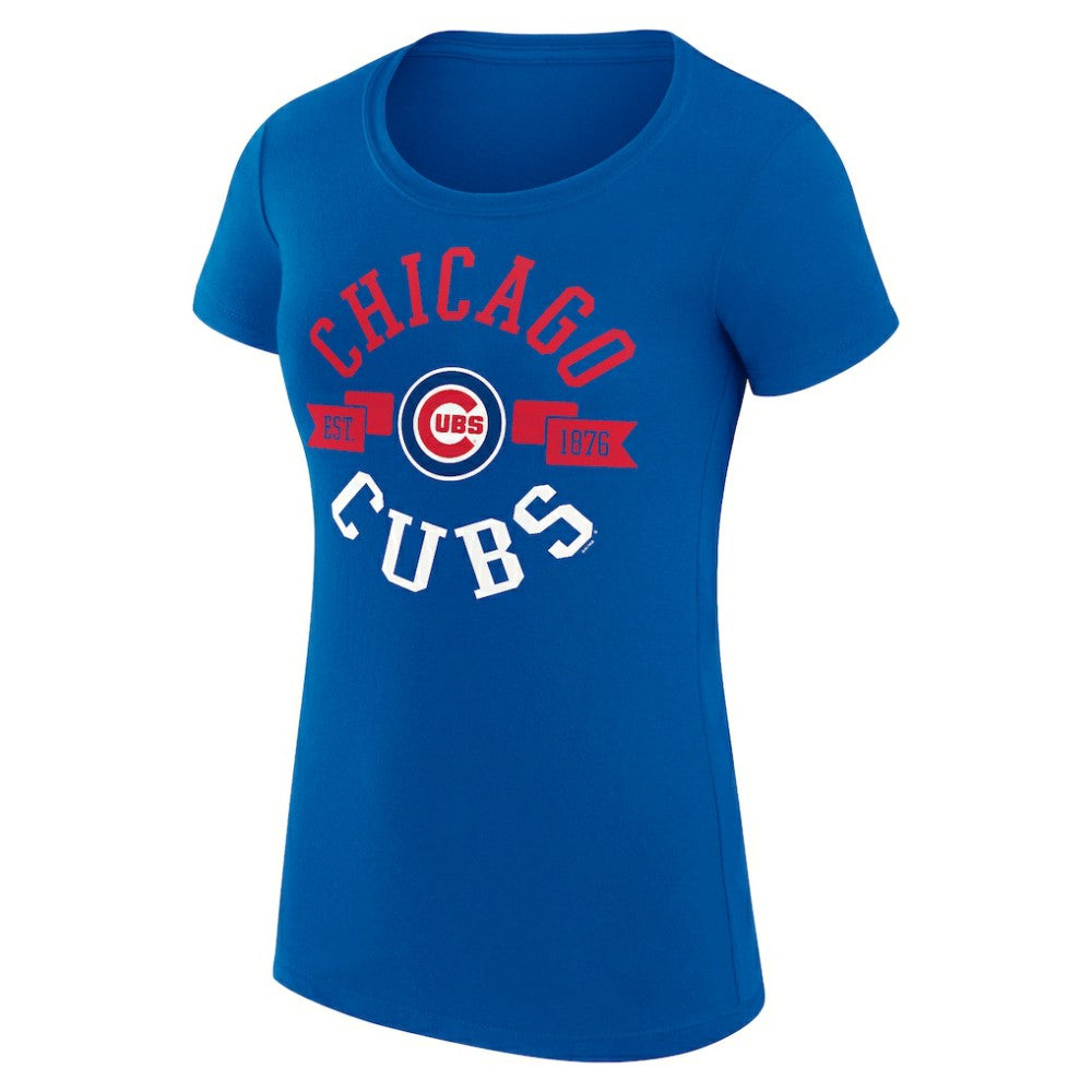Chicago Cubs G-III 4Her by Carl Banks Women's Super-Slim Fit Lightweight City Graphic T-Shirt - Royal T-shirts