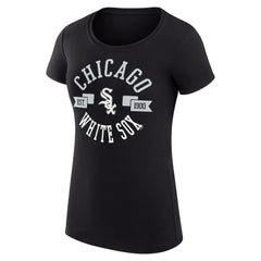 Chicago White Sox G-III 4Her by Carl Banks Women's Super-Slim Fit Lightweight City Graphic T-Shirt - Black T-shirts