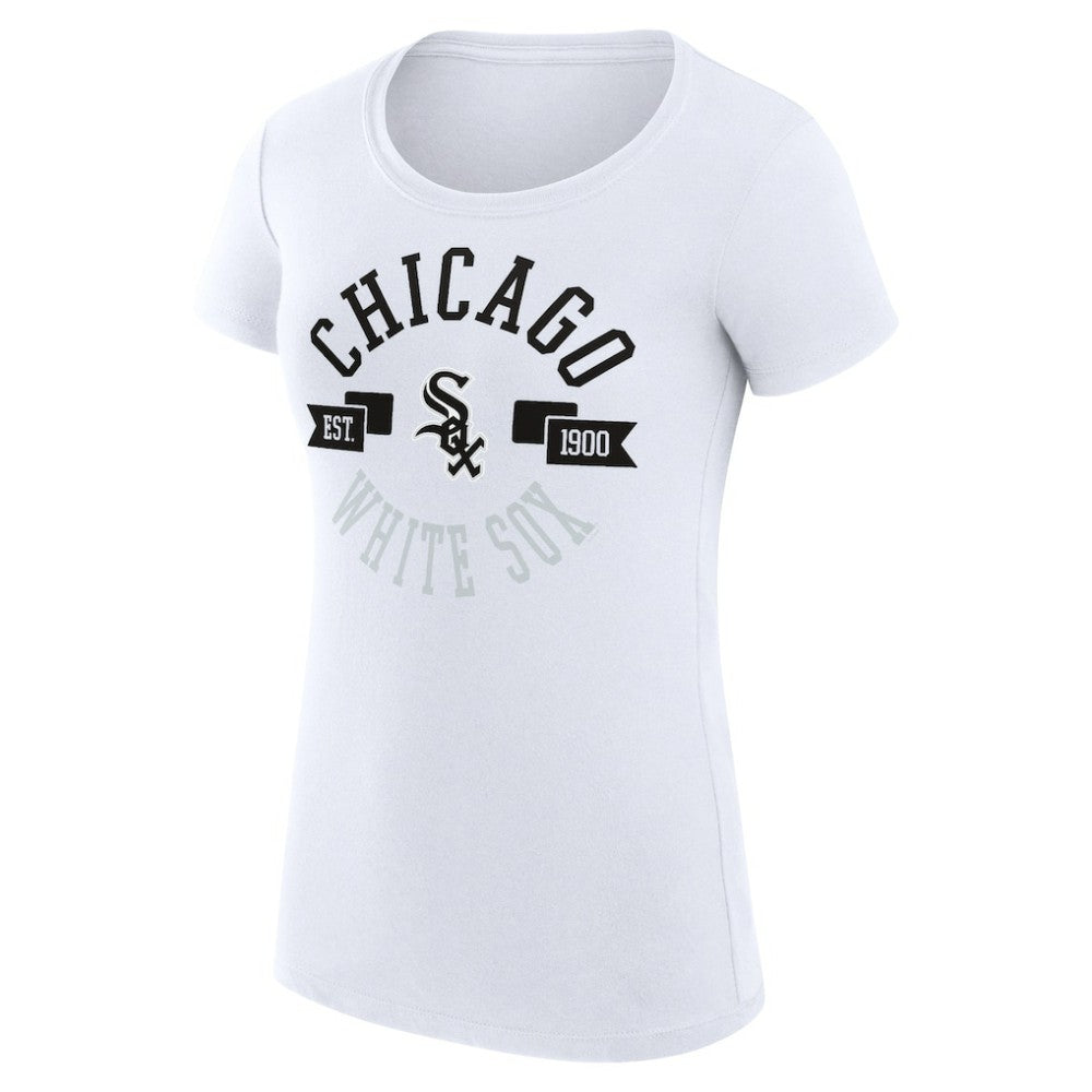 Chicago White Sox G-III 4Her by Carl Banks Women's Super-Slim Fit Lightweight City Graphic T-Shirt - White T-shirts