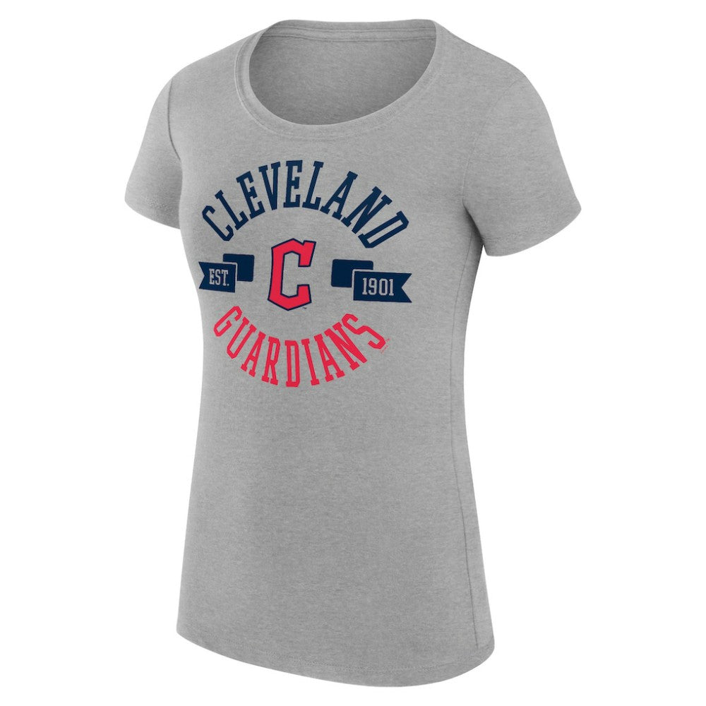 Cleveland Guardians G-III 4Her by Carl Banks Women's Super-Slim Fit Lightweight City Graphic T-Shirt - Heather Gray T-shirts