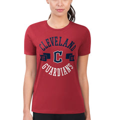 Cleveland Guardians G-III 4Her by Carl Banks Women's Super-Slim Fit Lightweight City Graphic T-Shirt - Red T-shirts