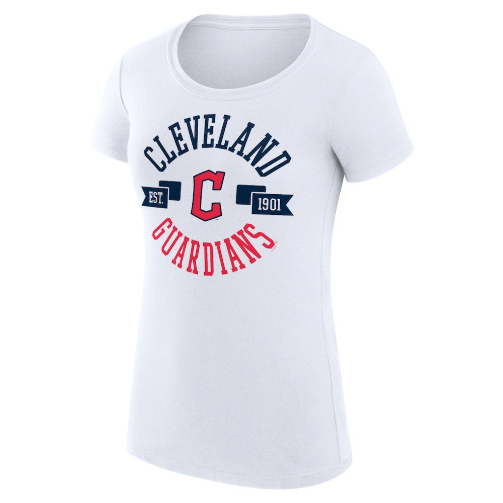 Cleveland Guardians G-III 4Her by Carl Banks Women's Super-Slim Fit Lightweight City Graphic T-Shirt - White T-shirts