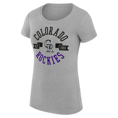 Colorado Rockies G-III 4Her by Carl Banks Women's Super-Slim Fit Lightweight City Graphic T-Shirt - Heather Gray T-shirts