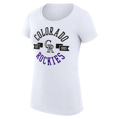 Colorado Rockies G-III 4Her by Carl Banks Women's Super-Slim Fit Lightweight City Graphic T-Shirt - White T-shirts
