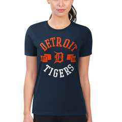 Detroit Tigers G-III 4Her by Carl Banks Women's Super-Slim Fit Lightweight City Graphic T-Shirt - Navy T-shirts