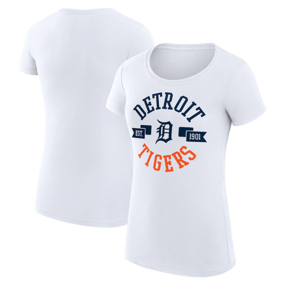Detroit Tigers G-III 4Her by Carl Banks Women's Super-Slim Fit Lightweight City Graphic T-Shirt - White T-shirts