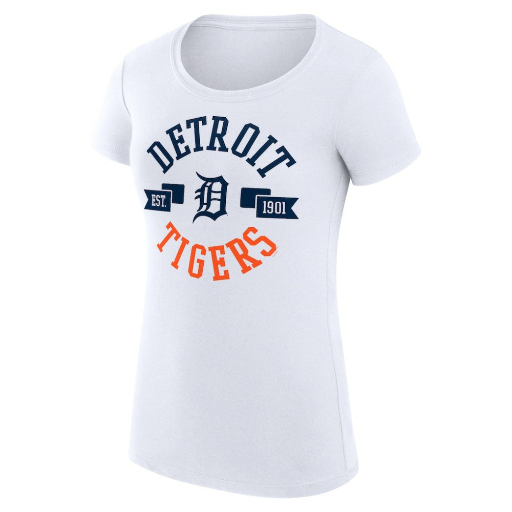 Detroit Tigers G-III 4Her by Carl Banks Women's Super-Slim Fit Lightweight City Graphic T-Shirt - White T-shirts