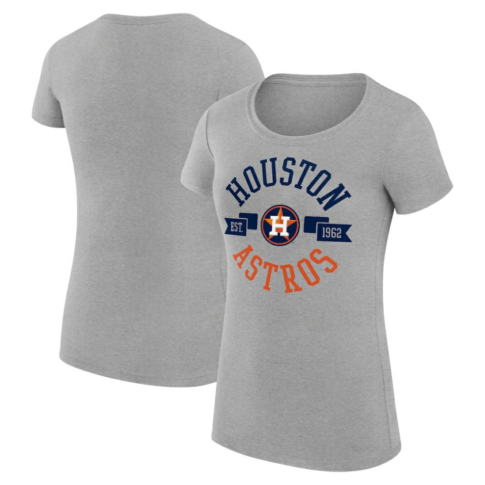 Houston Astros G-III 4Her by Carl Banks Women's Super-Slim Fit Lightweight City Graphic T-Shirt - Heather Gray T-shirts