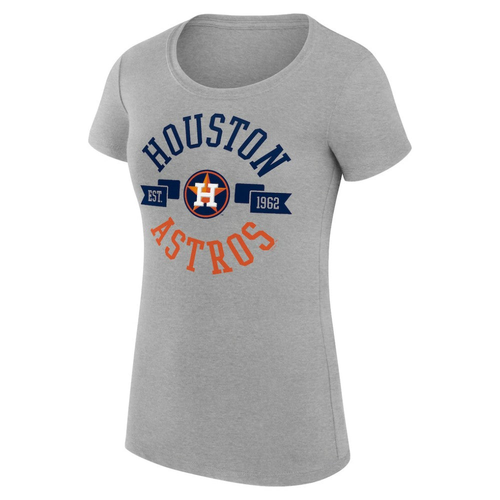 Houston Astros G-III 4Her by Carl Banks Women's Super-Slim Fit Lightweight City Graphic T-Shirt - Heather Gray T-shirts