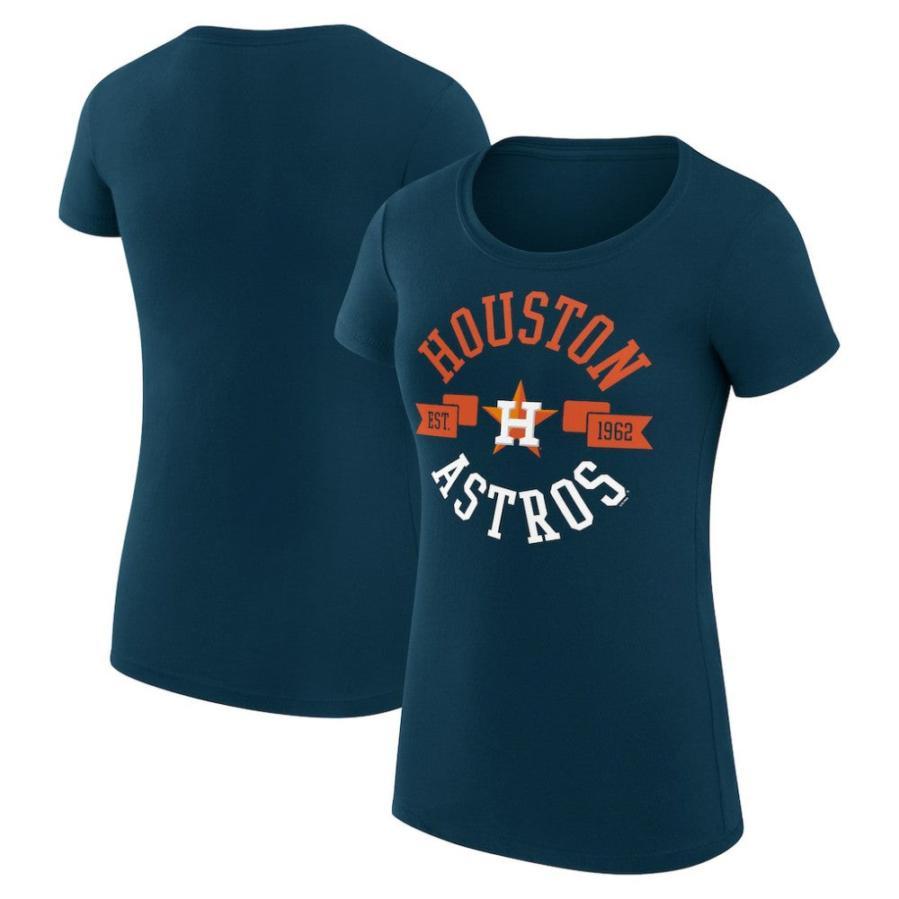 Houston Astros G-III 4Her by Carl Banks Women's Super-Slim Fit Lightweight City Graphic T-Shirt - Navy T-shirts