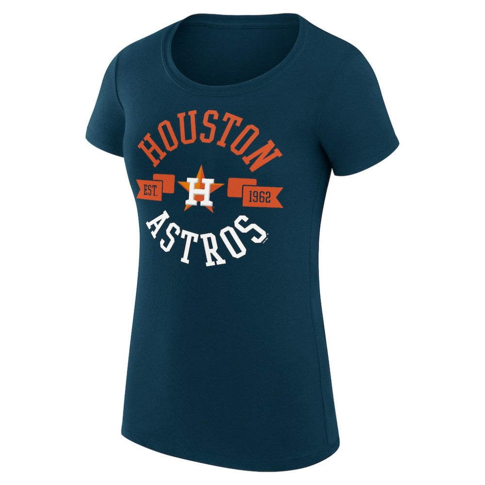 Houston Astros G-III 4Her by Carl Banks Women's Super-Slim Fit Lightweight City Graphic T-Shirt - Navy T-shirts