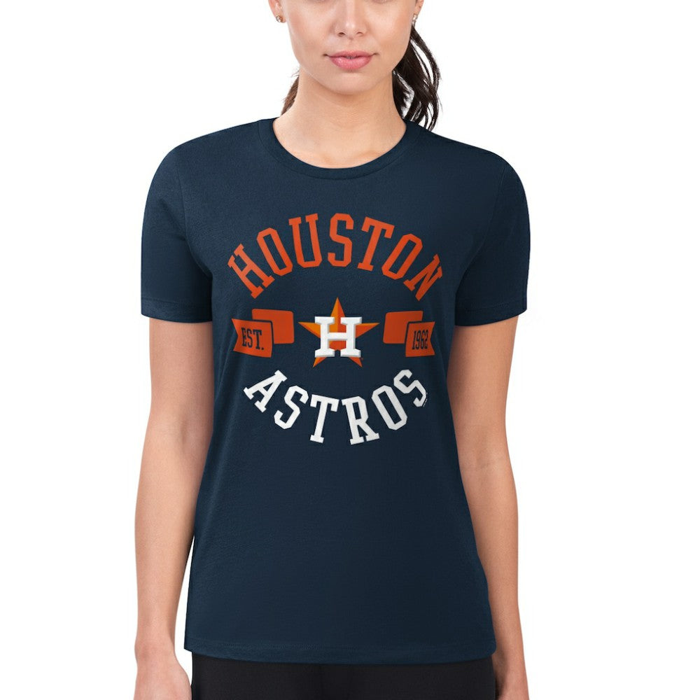 Houston Astros G-III 4Her by Carl Banks Women's Super-Slim Fit Lightweight City Graphic T-Shirt - Navy T-shirts