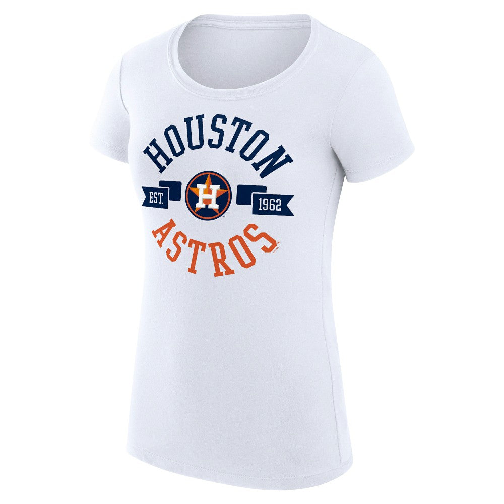 Houston Astros G-III 4Her by Carl Banks Women's Super-Slim Fit Lightweight City Graphic T-Shirt - White T-shirts