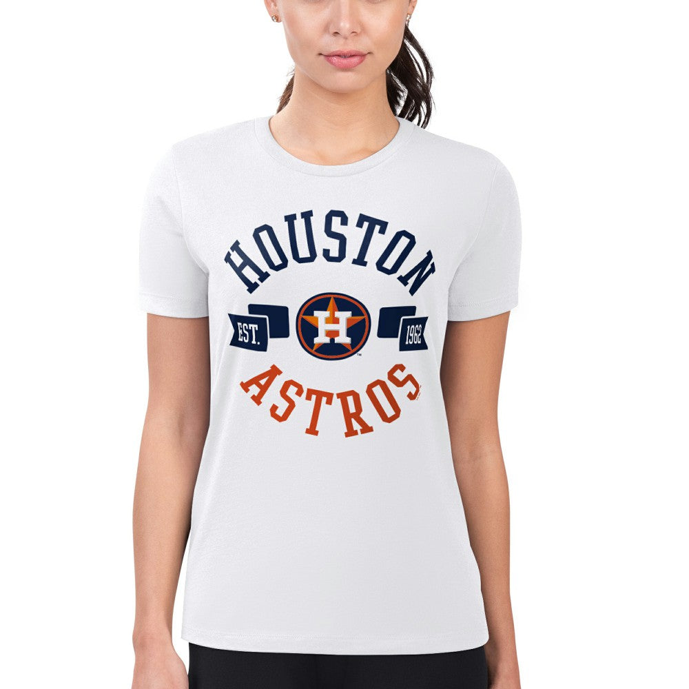 Houston Astros G-III 4Her by Carl Banks Women's Super-Slim Fit Lightweight City Graphic T-Shirt - White T-shirts