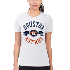 Houston Astros G-III 4Her by Carl Banks Women's Super-Slim Fit Lightweight City Graphic T-Shirt - White T-shirts