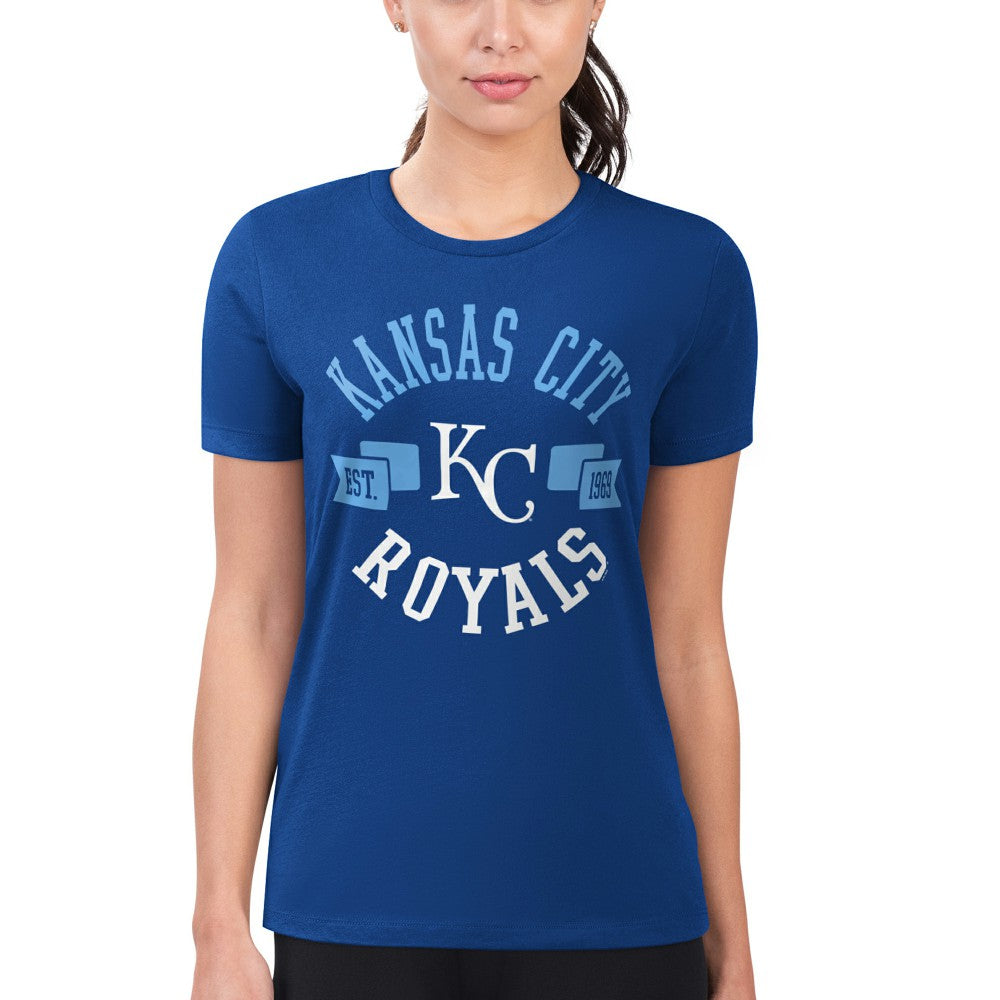 Kansas City Royals G-III 4Her by Carl Banks Women's Super-Slim Fit Lightweight City Graphic T-Shirt - Royal T-shirts