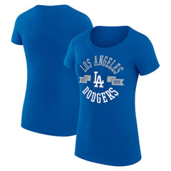 Los Angeles Dodgers G-III 4Her by Carl Banks Women's Super-Slim Fit Lightweight City Graphic T-Shirt - Royal T-shirts