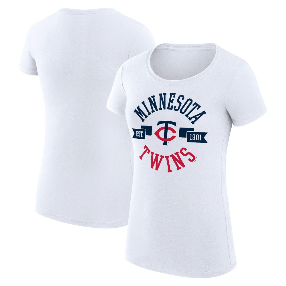 Minnesota Twins G-III 4Her by Carl Banks Women's Super-Slim Fit Lightweight City Graphic T-Shirt - White T-shirts