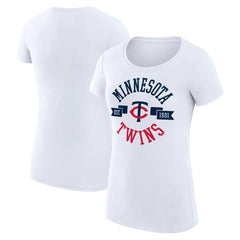 Minnesota Twins G-III 4Her by Carl Banks Women's Super-Slim Fit Lightweight City Graphic T-Shirt - White T-shirts