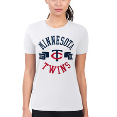 Minnesota Twins G-III 4Her by Carl Banks Women's Super-Slim Fit Lightweight City Graphic T-Shirt - White T-shirts