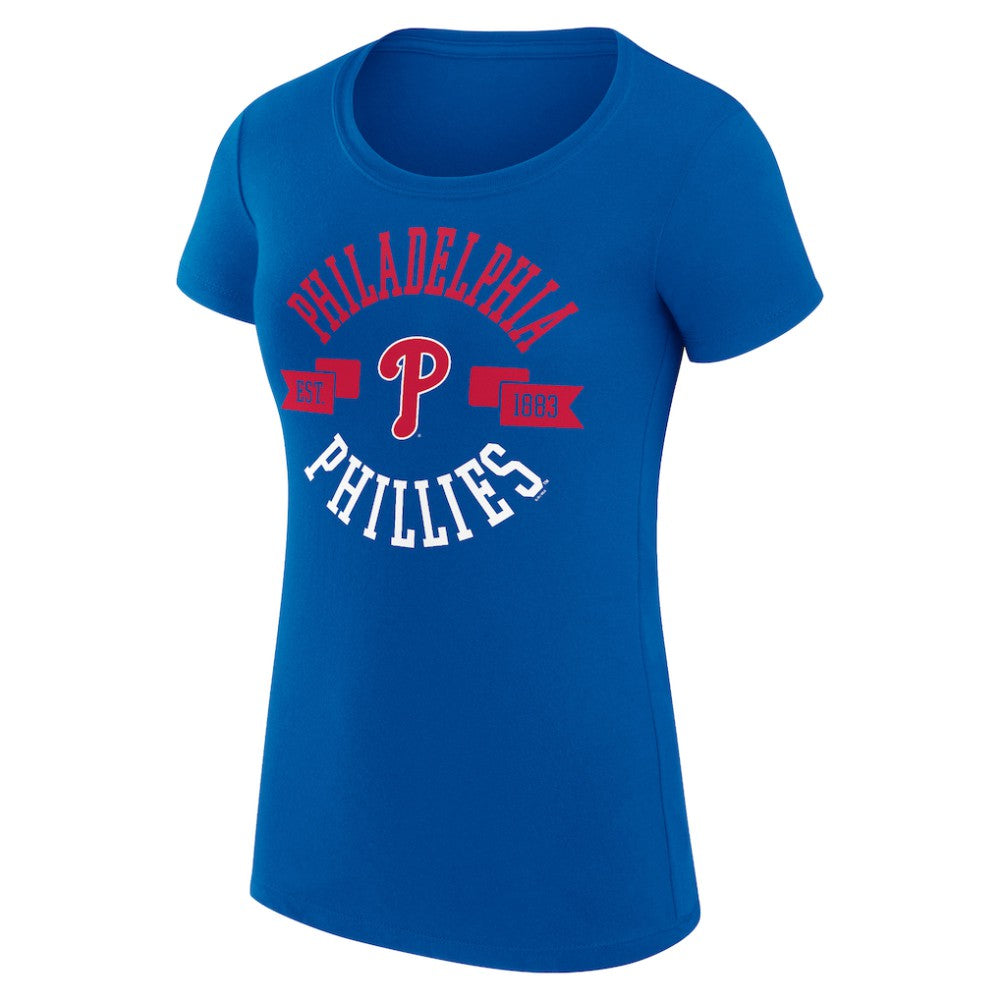 Philadelphia Phillies G-III 4Her by Carl Banks Women's Super-Slim Fit Lightweight City Graphic T-Shirt - Royal T-shirts