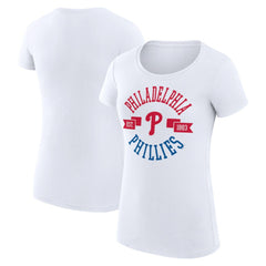 Philadelphia Phillies G-III 4Her by Carl Banks Women's Super-Slim Fit Lightweight City Graphic T-Shirt - White T-shirts