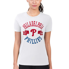 Philadelphia Phillies G-III 4Her by Carl Banks Women's Super-Slim Fit Lightweight City Graphic T-Shirt - White T-shirts