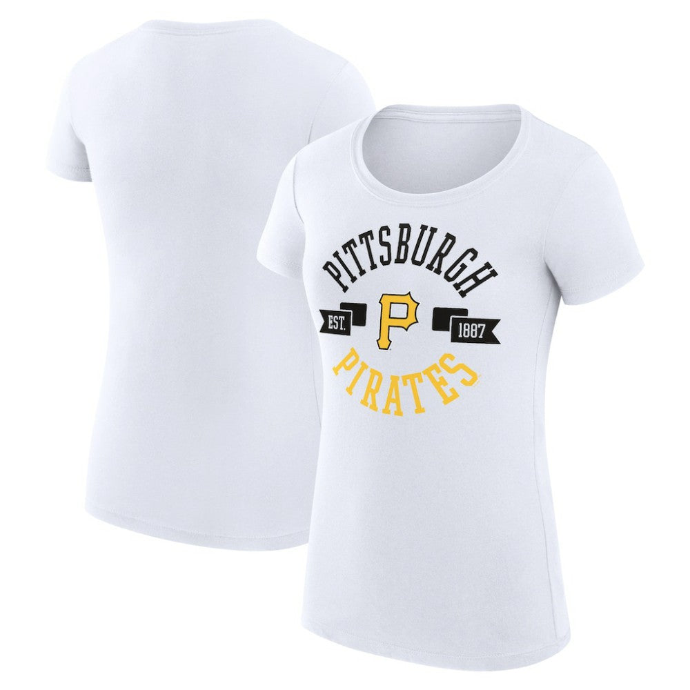 Pittsburgh Pirates G-III 4Her by Carl Banks Women's Super-Slim Fit Lightweight City Graphic T-Shirt - White T-shirts