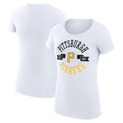 Pittsburgh Pirates G-III 4Her by Carl Banks Women's Super-Slim Fit Lightweight City Graphic T-Shirt - White T-shirts