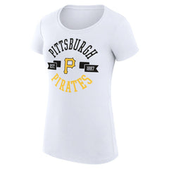 Pittsburgh Pirates G-III 4Her by Carl Banks Women's Super-Slim Fit Lightweight City Graphic T-Shirt - White T-shirts