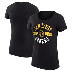 San Diego Padres G-III 4Her by Carl Banks Women's Super-Slim Fit Lightweight City Graphic T-Shirt - Black T-shirts