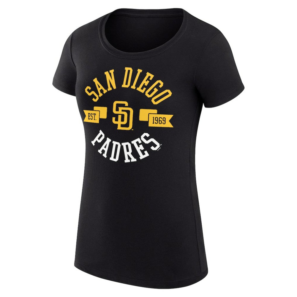 San Diego Padres G-III 4Her by Carl Banks Women's Super-Slim Fit Lightweight City Graphic T-Shirt - Black T-shirts