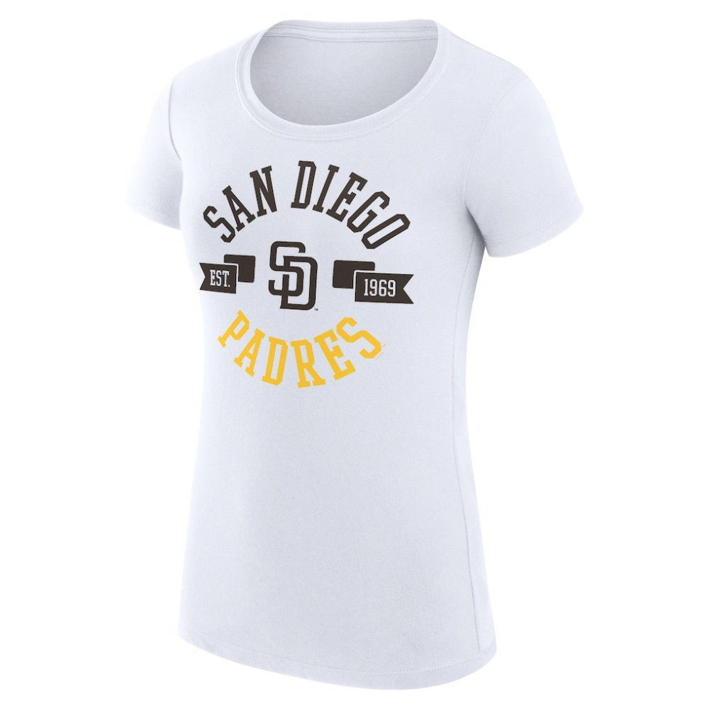 San Diego Padres G-III 4Her by Carl Banks Women's Super-Slim Fit Lightweight City Graphic T-Shirt - White T-shirts