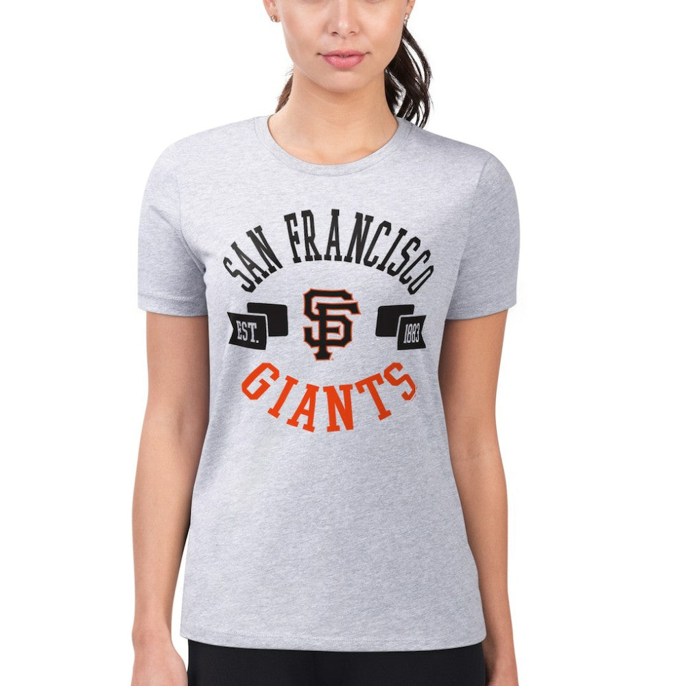 San Francisco Giants G-III 4Her by Carl Banks Women's Super-Slim Fit Lightweight City Graphic T-Shirt - Heather Gray T-shirts