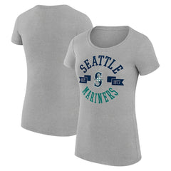 Seattle Mariners G-III 4Her by Carl Banks Women's Super-Slim Fit Lightweight City Graphic T-Shirt - Heather Gray T-shirts