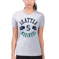 Seattle Mariners G-III 4Her by Carl Banks Women's Super-Slim Fit Lightweight City Graphic T-Shirt - Heather Gray T-shirts