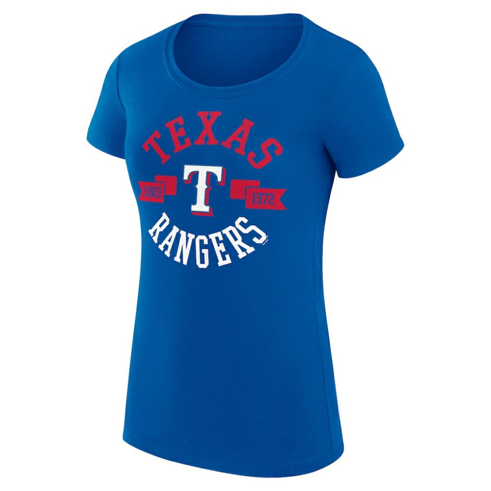 Texas Rangers G-III 4Her by Carl Banks Women's Super-Slim Fit Lightweight City Graphic T-Shirt - Royal T-shirts