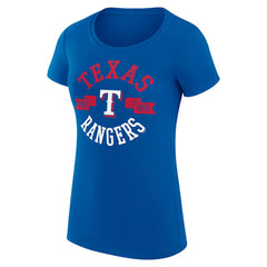 Texas Rangers G-III 4Her by Carl Banks Women's Super-Slim Fit Lightweight City Graphic T-Shirt - Royal T-shirts