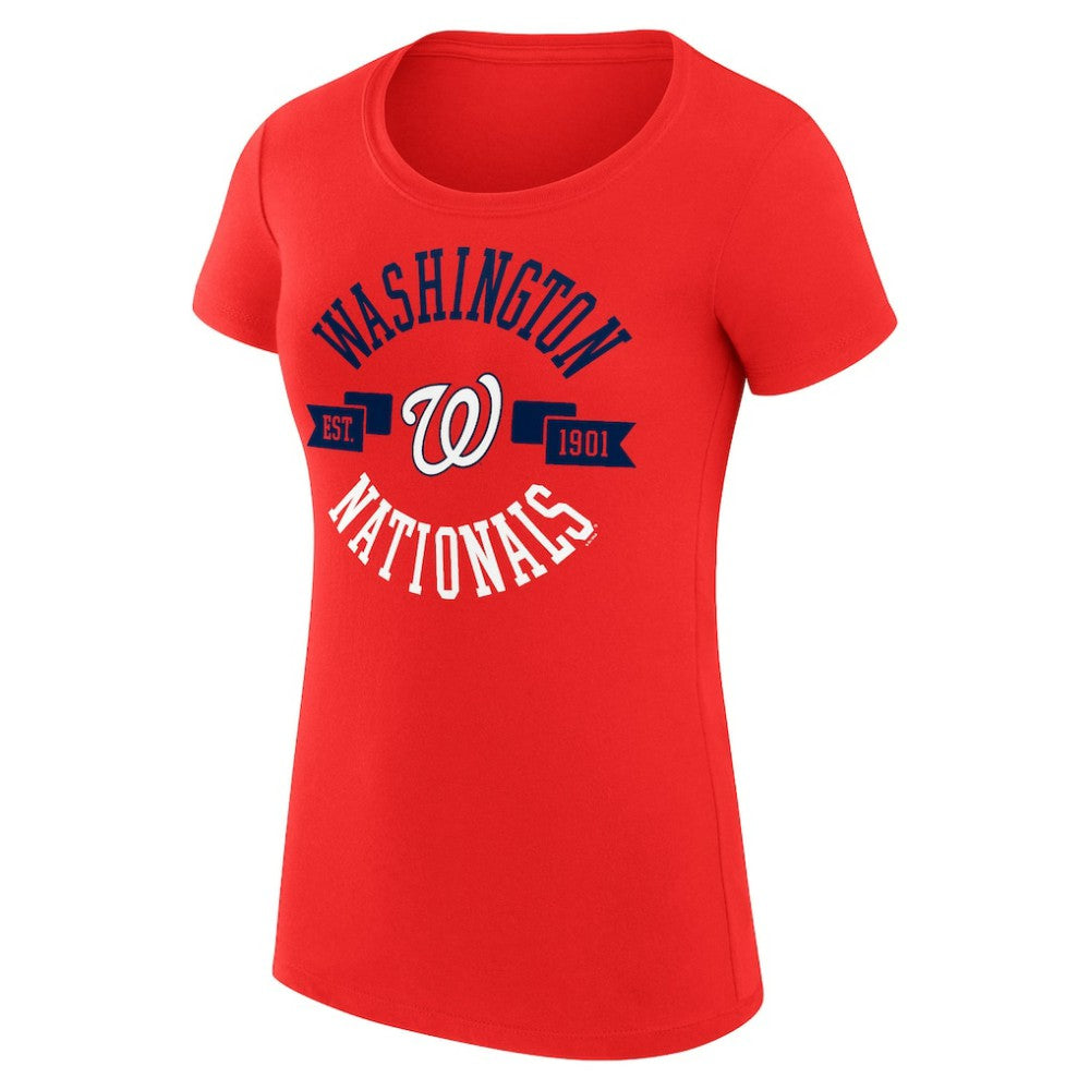 Washington Nationals G-III 4Her by Carl Banks Women's Super-Slim Fit Lightweight City Graphic T-Shirt - Red T-shirts