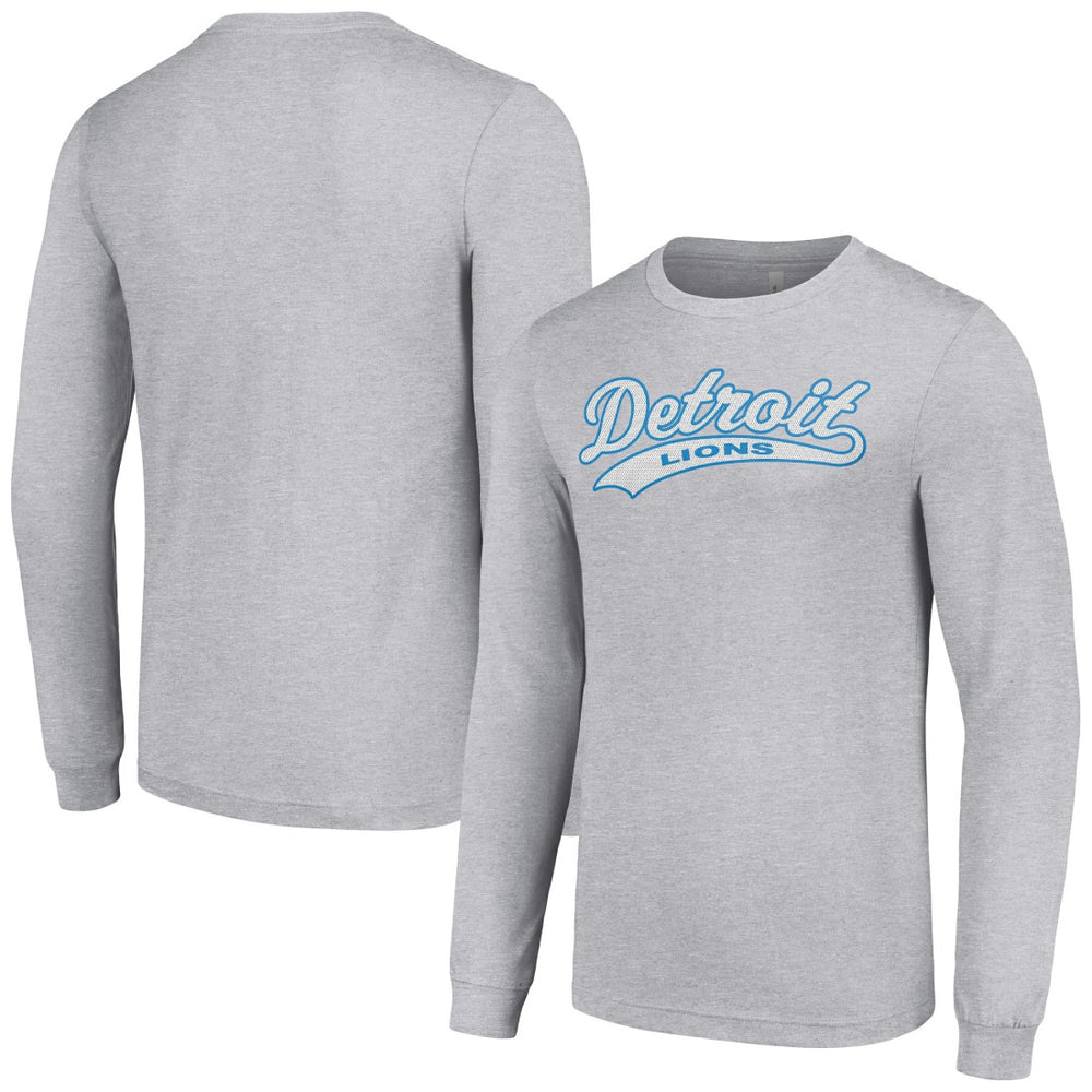 Detroit Lions Starter Tailsweep Long Sleeve T-Shirt Heather Gray