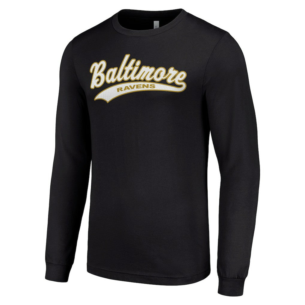 Baltimore Ravens Starter Tailsweep Long Sleeve T-Shirt Black