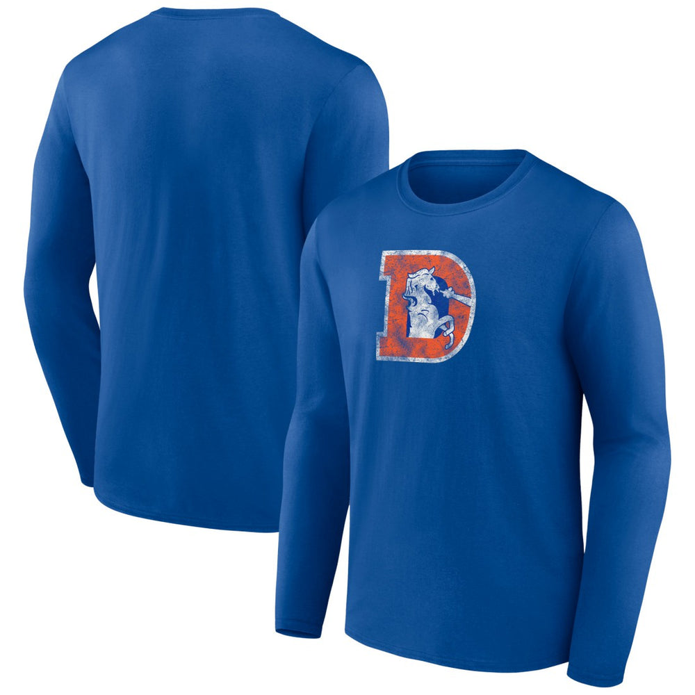 Denver Broncos Throwback Long Sleeve T-Shirt Royal