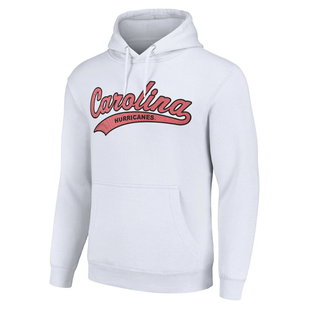 NHL Carolina Hurricanes Starter Tailsweep Fleece Tri-Blend Pullover Hoodie - White