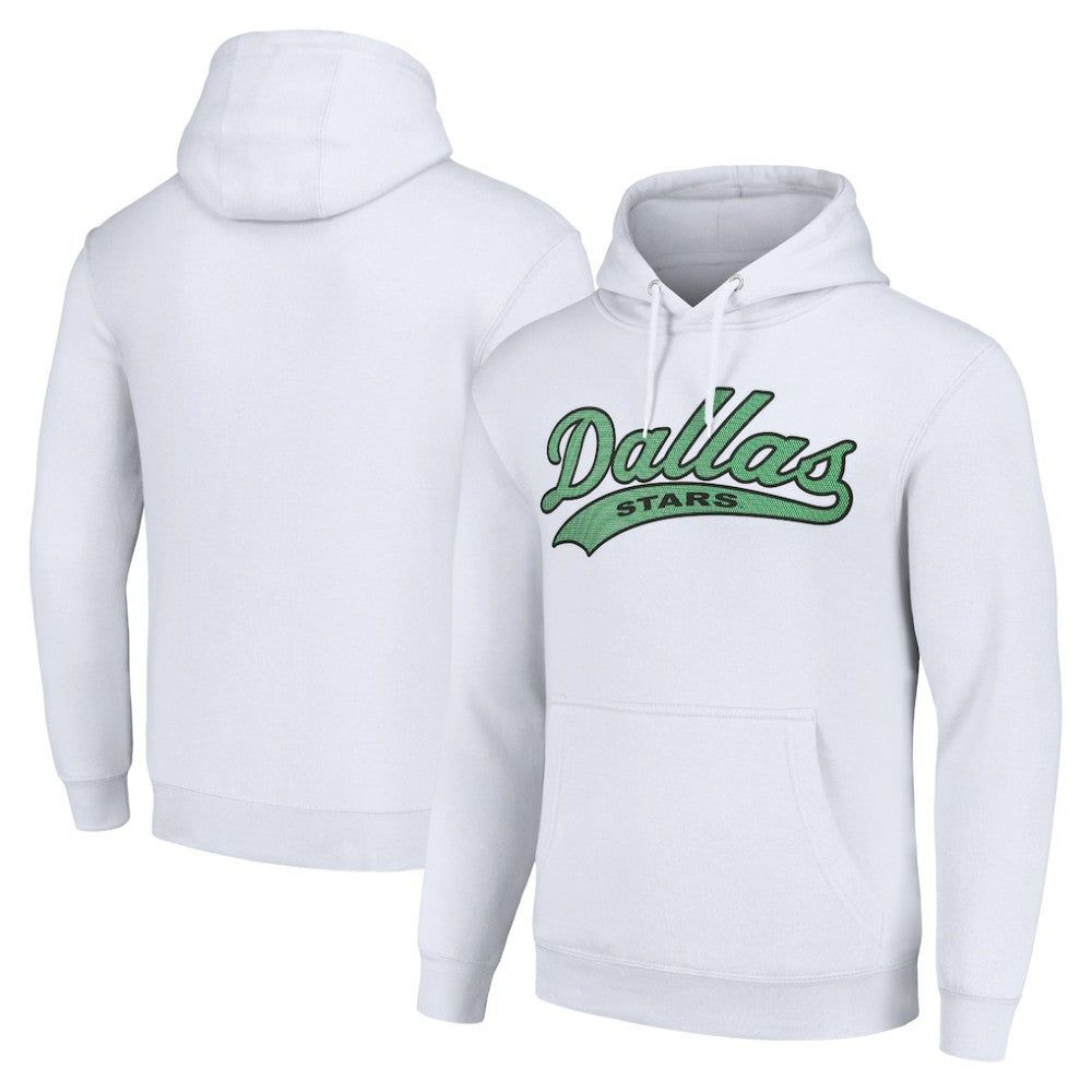 NHL Dallas Stars Starter Tailsweep Fleece Tri-Blend Pullover Hoodie - White