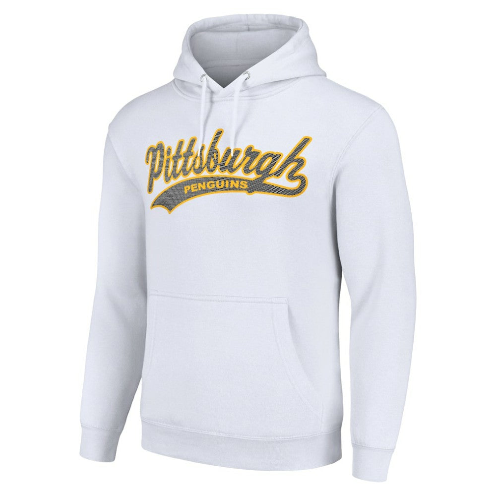 NHL Pittsburgh Penguins Starter Tailsweep Fleece Tri-Blend Pullover Hoodie - White
